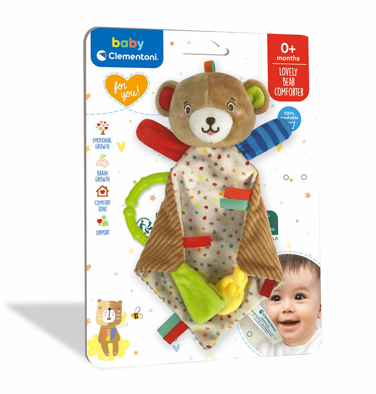 Clementoni Baby Pluche Knuffeldoekje Beer