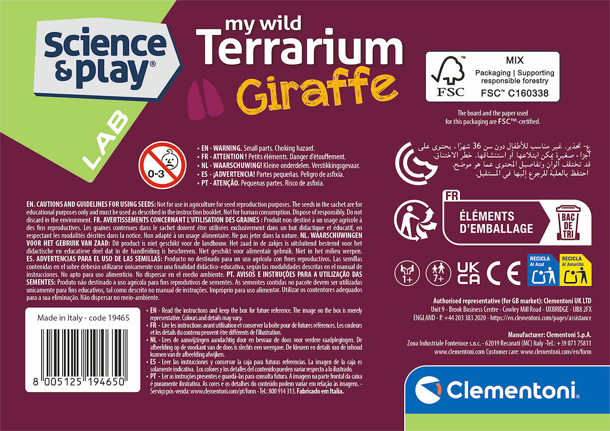Clementoni Wetenschap en Spel - My Wild Terrarium - Giraffe