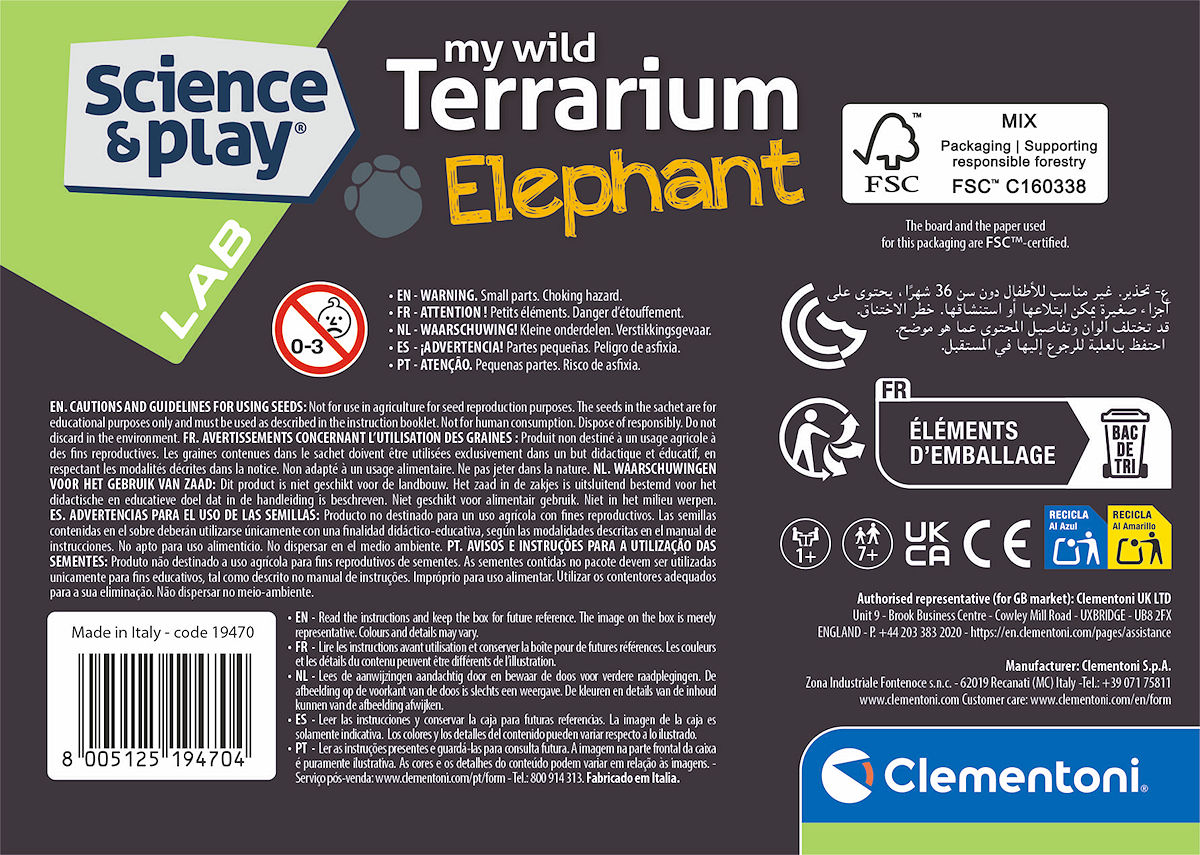 Clementoni Wetenschap en Spel - My Wild Terrarium - Olifant
