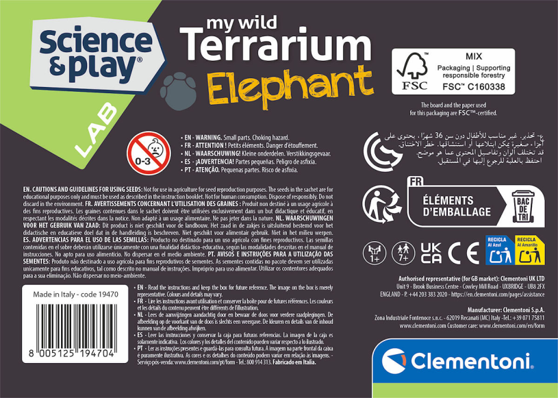 Clementoni Wetenschap en Spel - My Wild Terrarium - Olifant