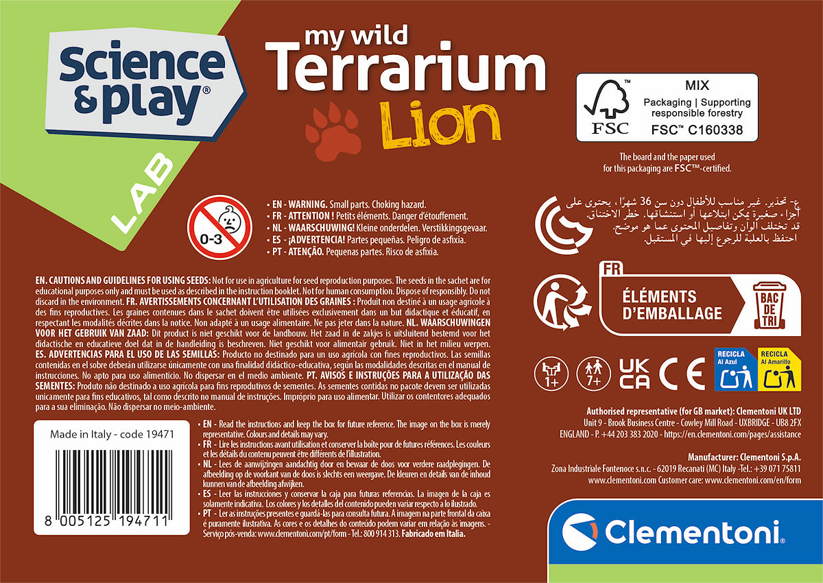 Clementoni Wetenschap en Spel - My Wild Terrarium - Leeuw