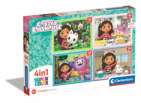 Clementoni Puzzel 4 in 1 Gabby´s Dollhouse