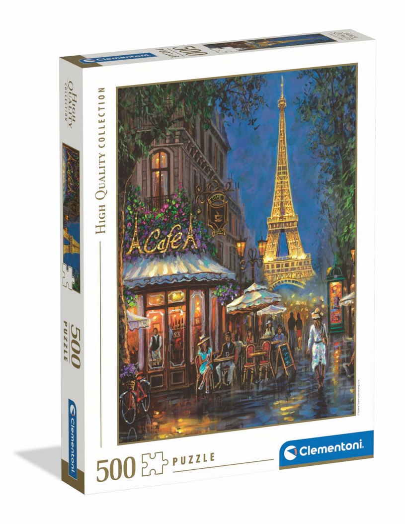Clementoni Puzzel 500 stukjes Night at the Eiffel Cafe