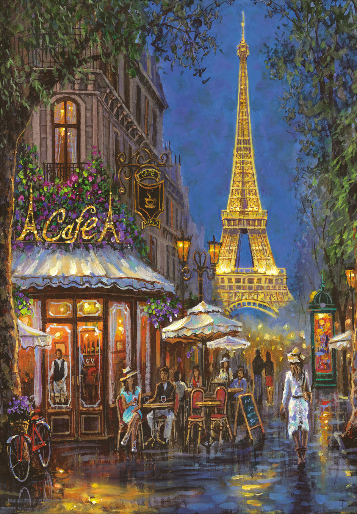 Clementoni Puzzel 500 stukjes Night at the Eiffel Cafe