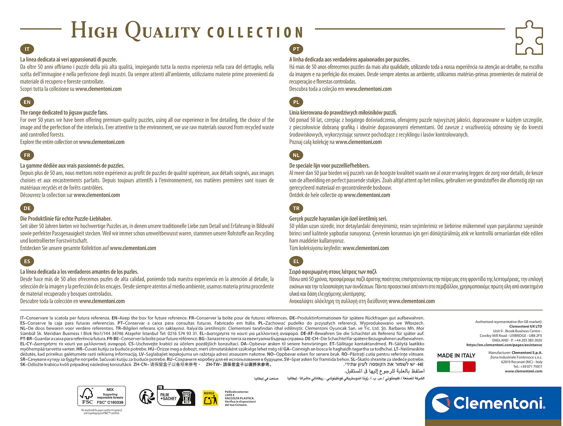 Clementoni Puzzel High Quality 1000 stukjes Curious Whiskers