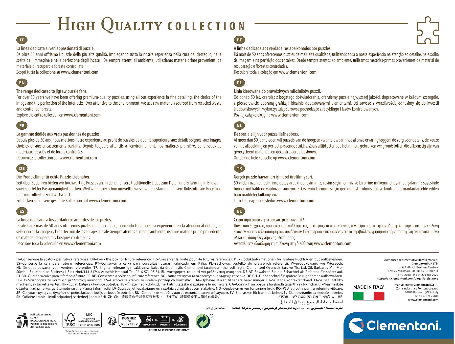 Clementoni Puzzel High Quality 1000 stukjes - Himeji Castle