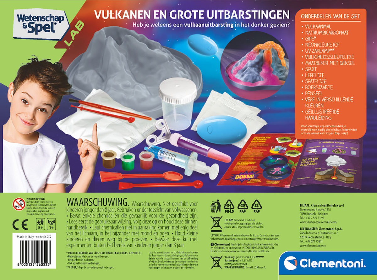 Clementoni Wetenschap en Spel Vulkaan Glow in the Dark set