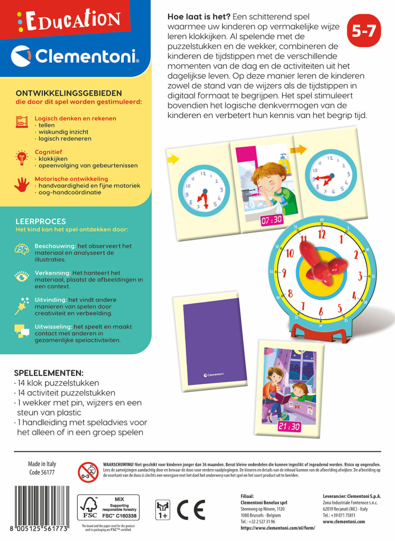 Clementoni Education - Hoe laat is het?
