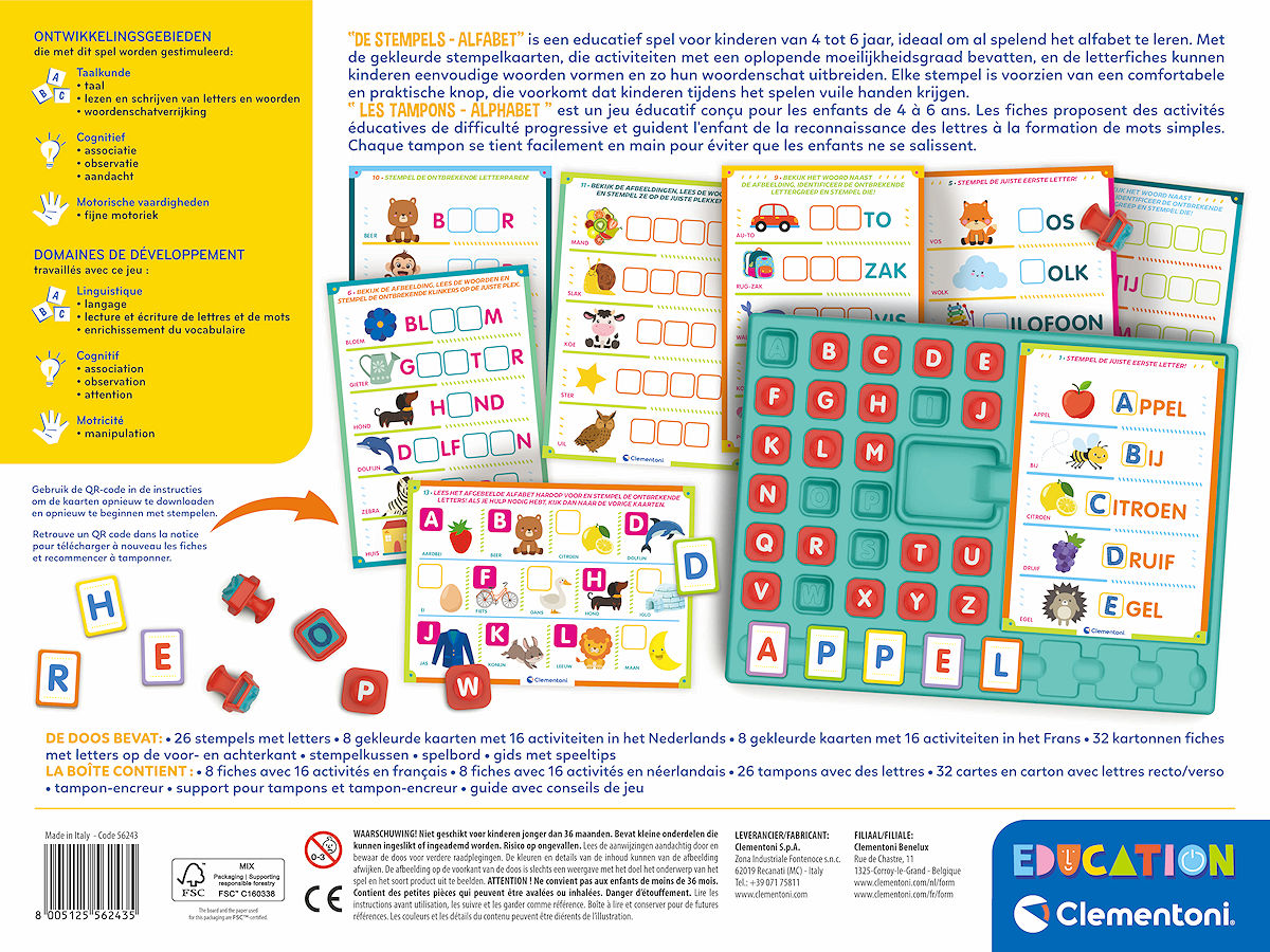 Clementoni Education - Spelend Leren met stempels Alphabet