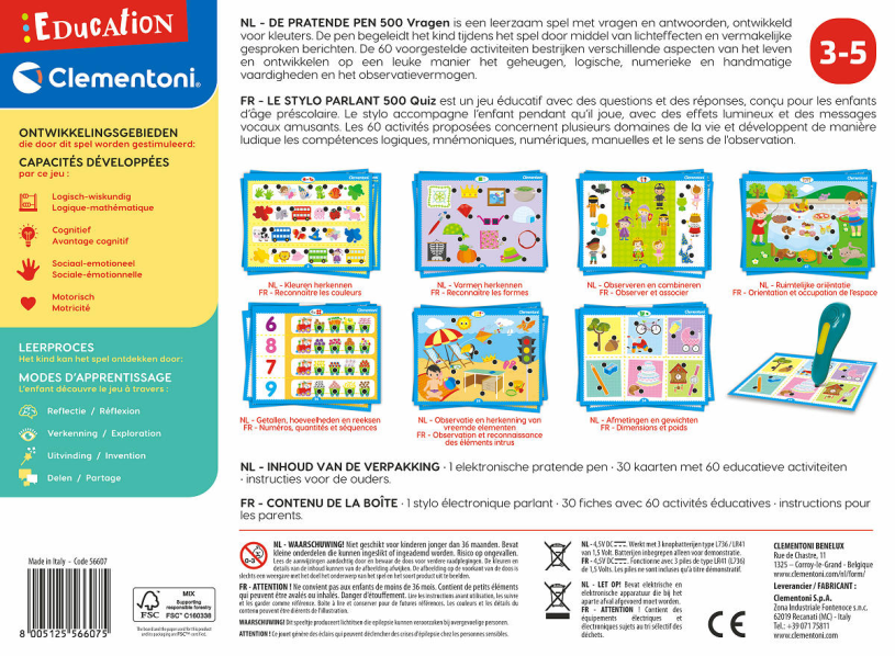 Clementoni Education - Pratende Pen 500 vragen
