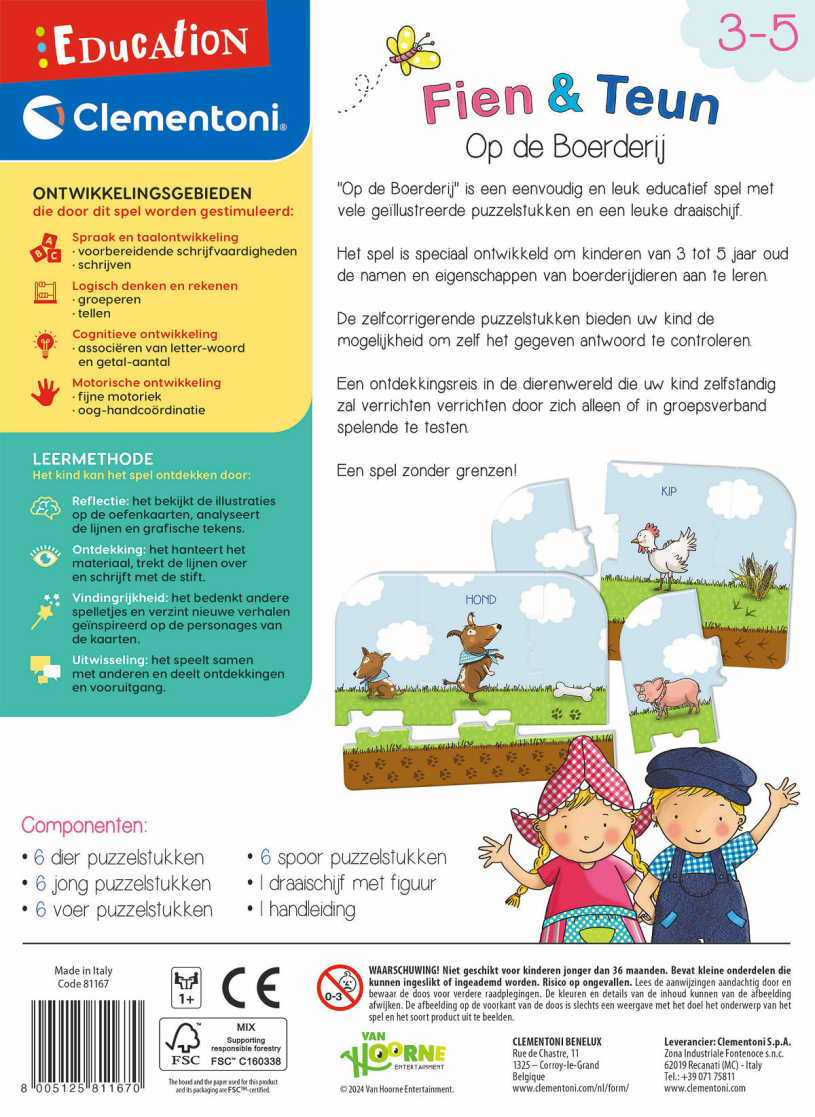 Clementoni Education - Fien en Teun op de Boerderij