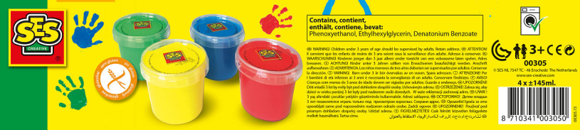 SES Vingerverf 4 kleuren x145ml