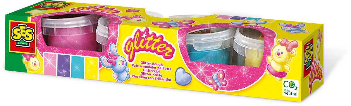 SES Klei glitter 4x90gr