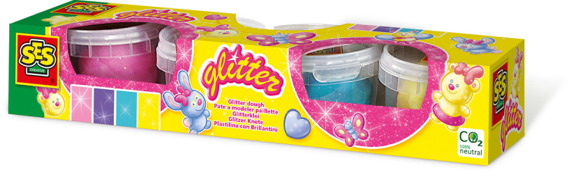 SES Klei glitter 4x90gr
