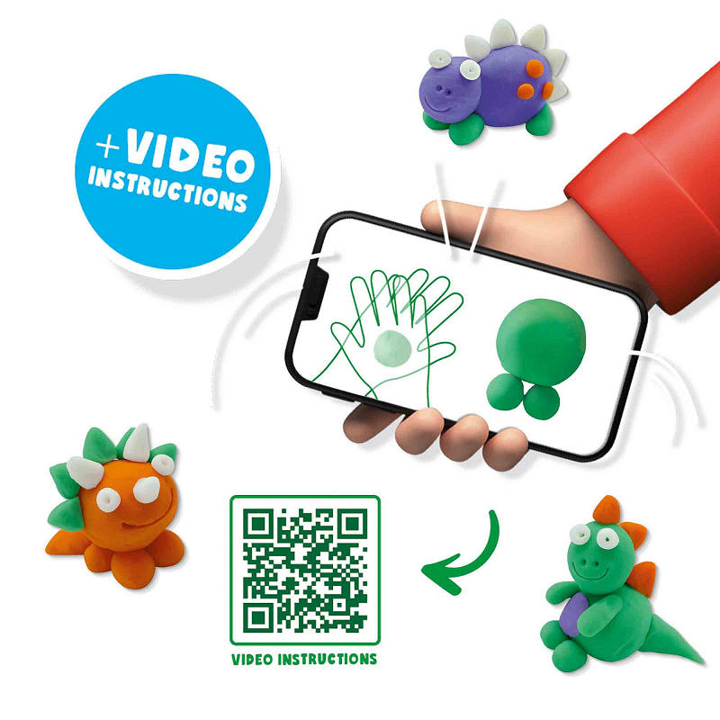 SES FunDo klei - Dino's (3x90gr-1x40gr)