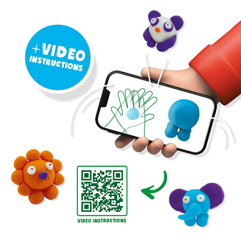 SES FunDo klei - Safari dieren (3x90gr-1x40gr)