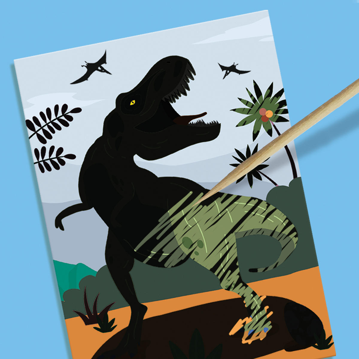 SES Dino's 2 in 1 - Gieten en schilderen en scratch