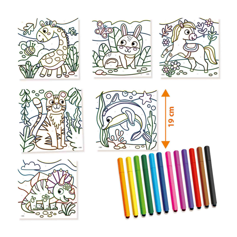 SES Kleuren op nummers - Driehoek grip stiften