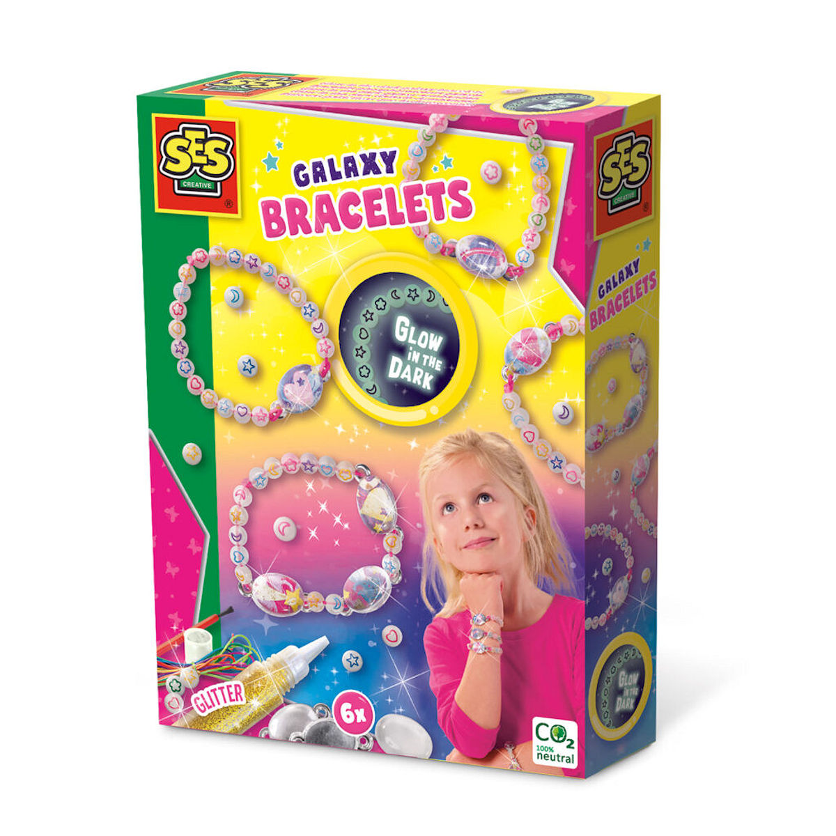 SES Glow in the dark galaxy armbanden