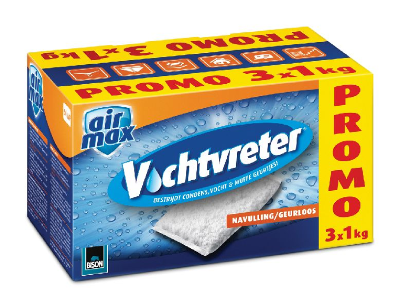 Bison Vochtvreter Navulling 3x1kg Voordeelpak