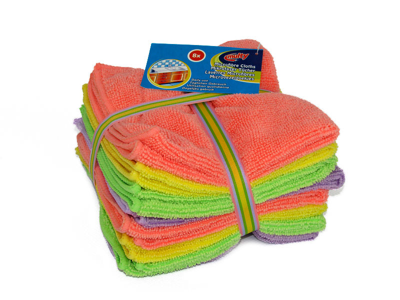 Multy microvezeldoekjes 30x30cm 8 stuks ass.kleur