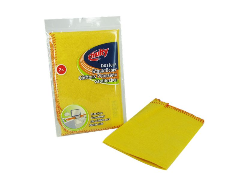 Multy stofdoeken geel 40x40cm 2 stuks