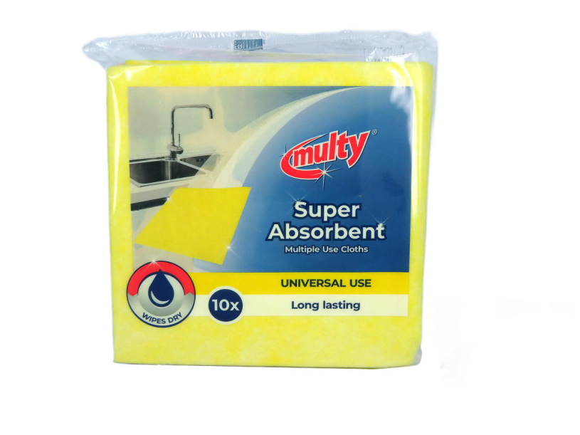 Multy viscose huishouddoekjes 10 stuks geel