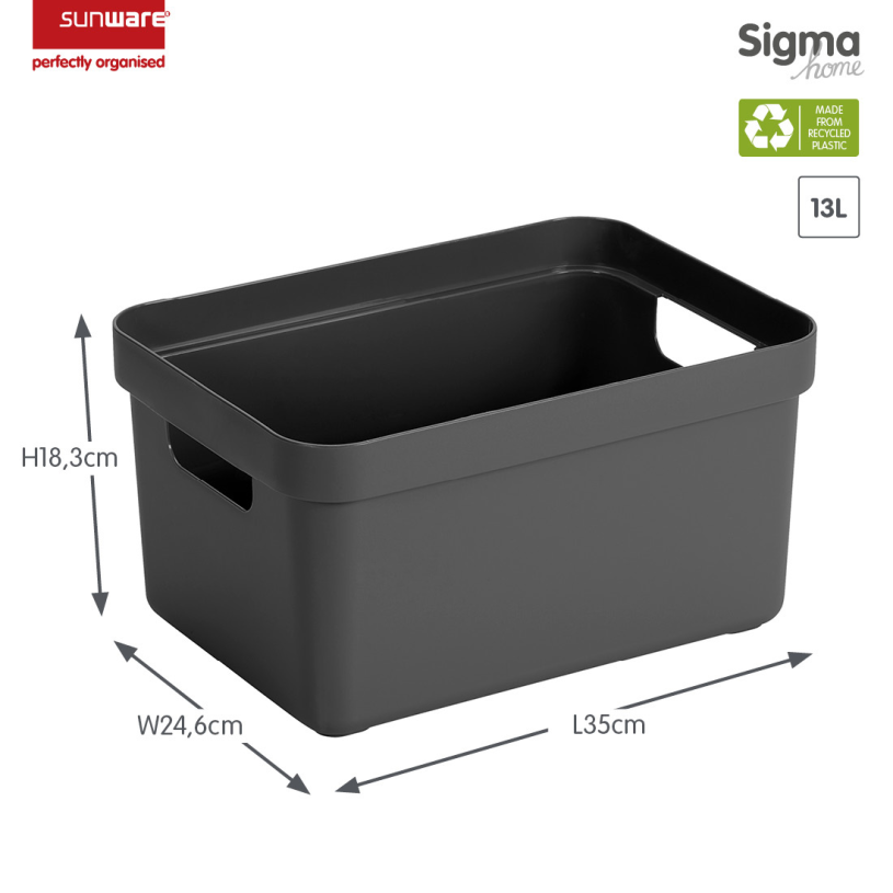 Sunware Sigma home opbergbox 13L antraciet