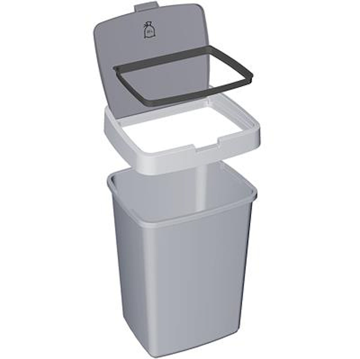 Sunware Delta afvalbak 25 liter klep grijs