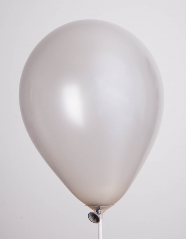 Zak met 25 ballons no. 12 metallic zilver