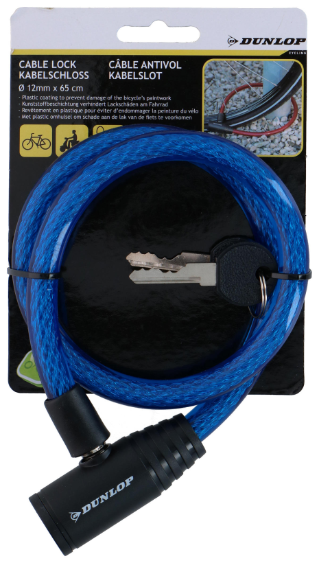 Dunlop fietsslot kabel 6 kleuren