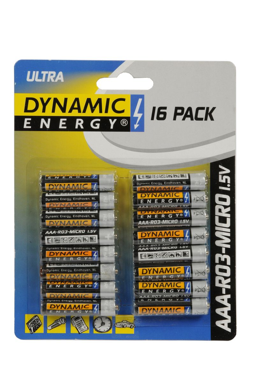 Batterij Dynamic Energy AAA 16 stuks