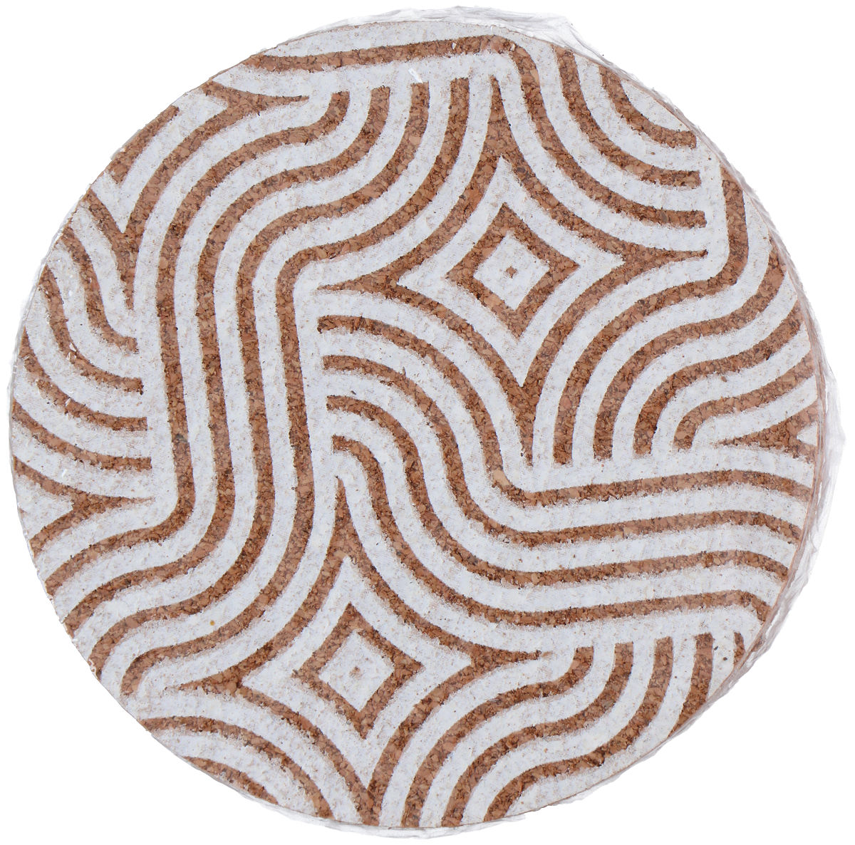 Onderzetter kurk met print 10x10cm 4 stuks assorti