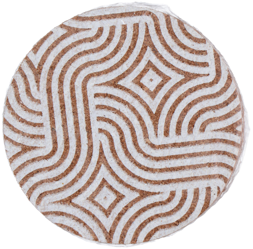 Onderzetter kurk met print 10x10cm 4 stuks assorti