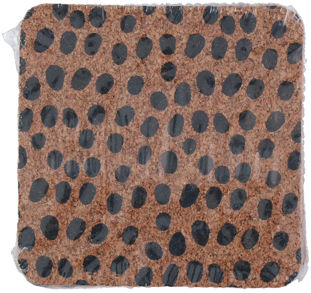 Onderzetter kurk met print 10x10cm 4 stuks assorti