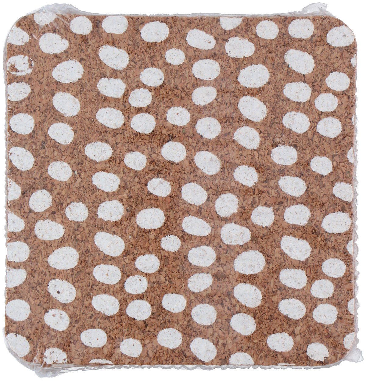 Onderzetter kurk met print 10x10cm 4 stuks assorti