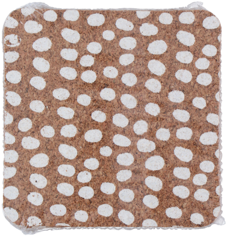 Onderzetter kurk met print 10x10cm 4 stuks assorti