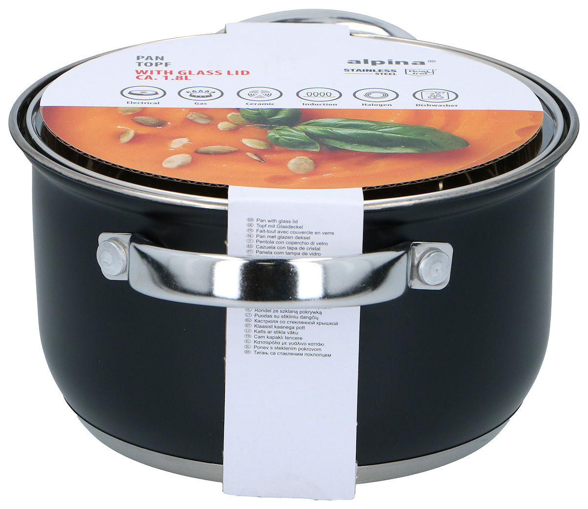 Alpina Kookpan met deksel 1.9L 16cm - inductie