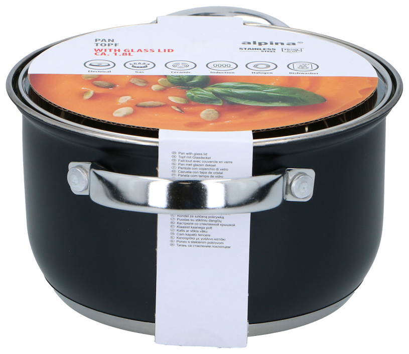 Alpina Kookpan met deksel 1.9L 16cm - inductie