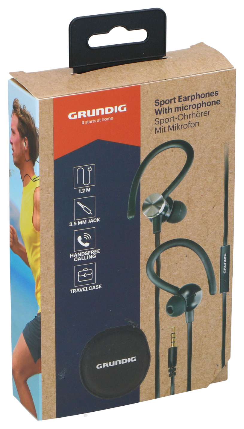 Grundig Sport Oortelefoon met microfoon en tasje