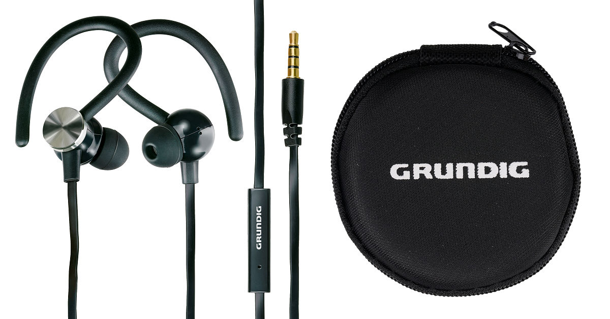 Grundig Sport Oortelefoon met microfoon en tasje