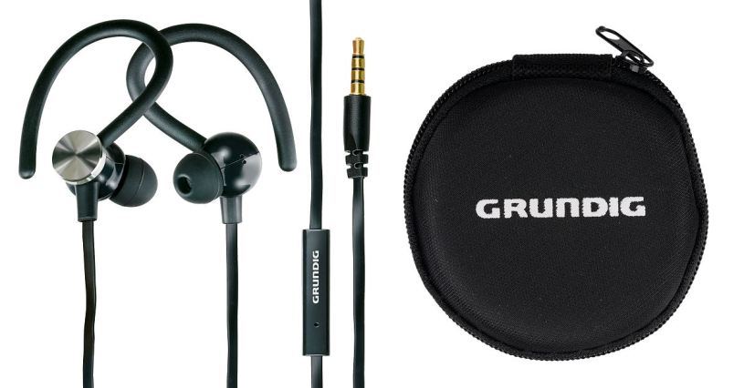 Grundig Sport Oortelefoon met microfoon en tasje