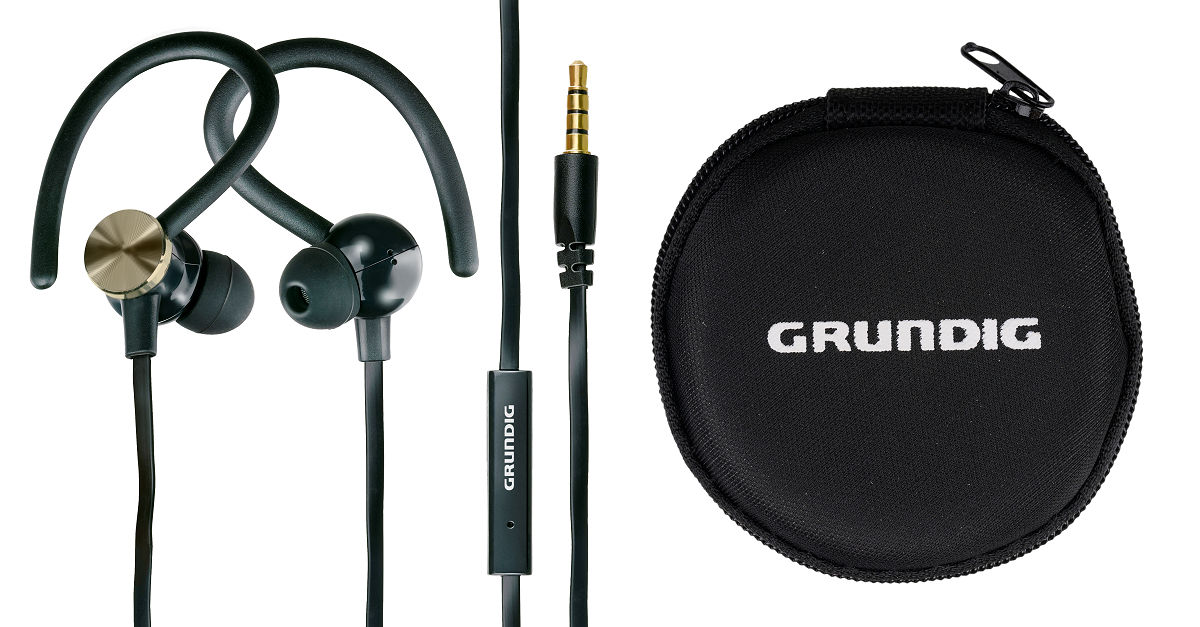 Grundig Sport Oortelefoon met microfoon en tasje