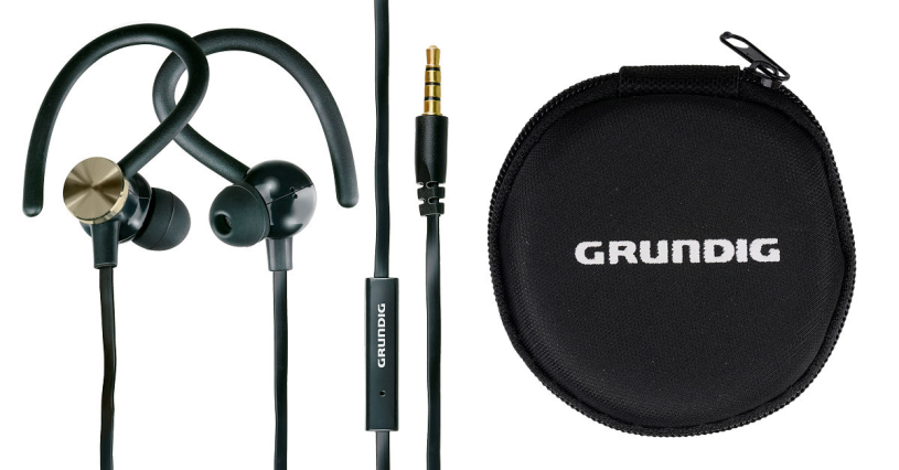 Grundig Sport Oortelefoon met microfoon en tasje