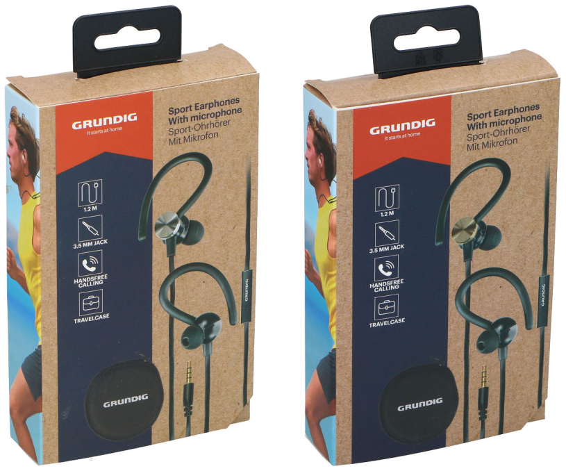 Grundig Sport Oortelefoon met microfoon en tasje