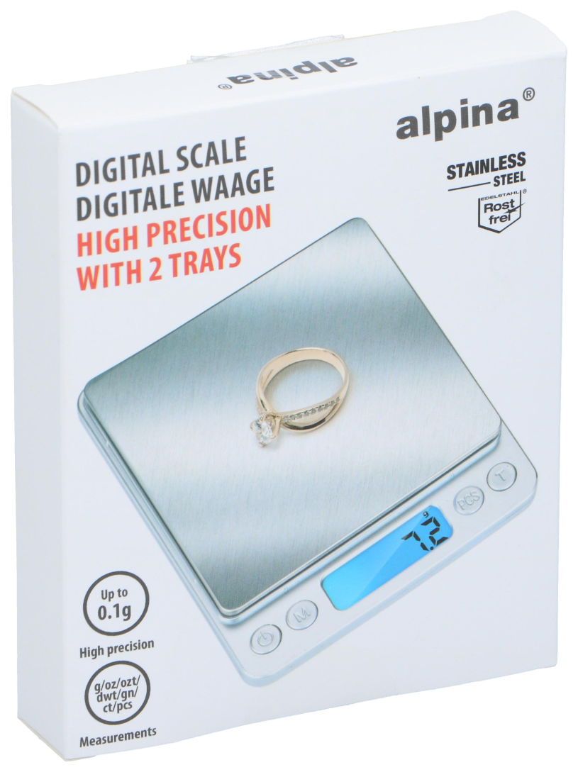 Alpina Keukenweegschaal 2kg - RVS