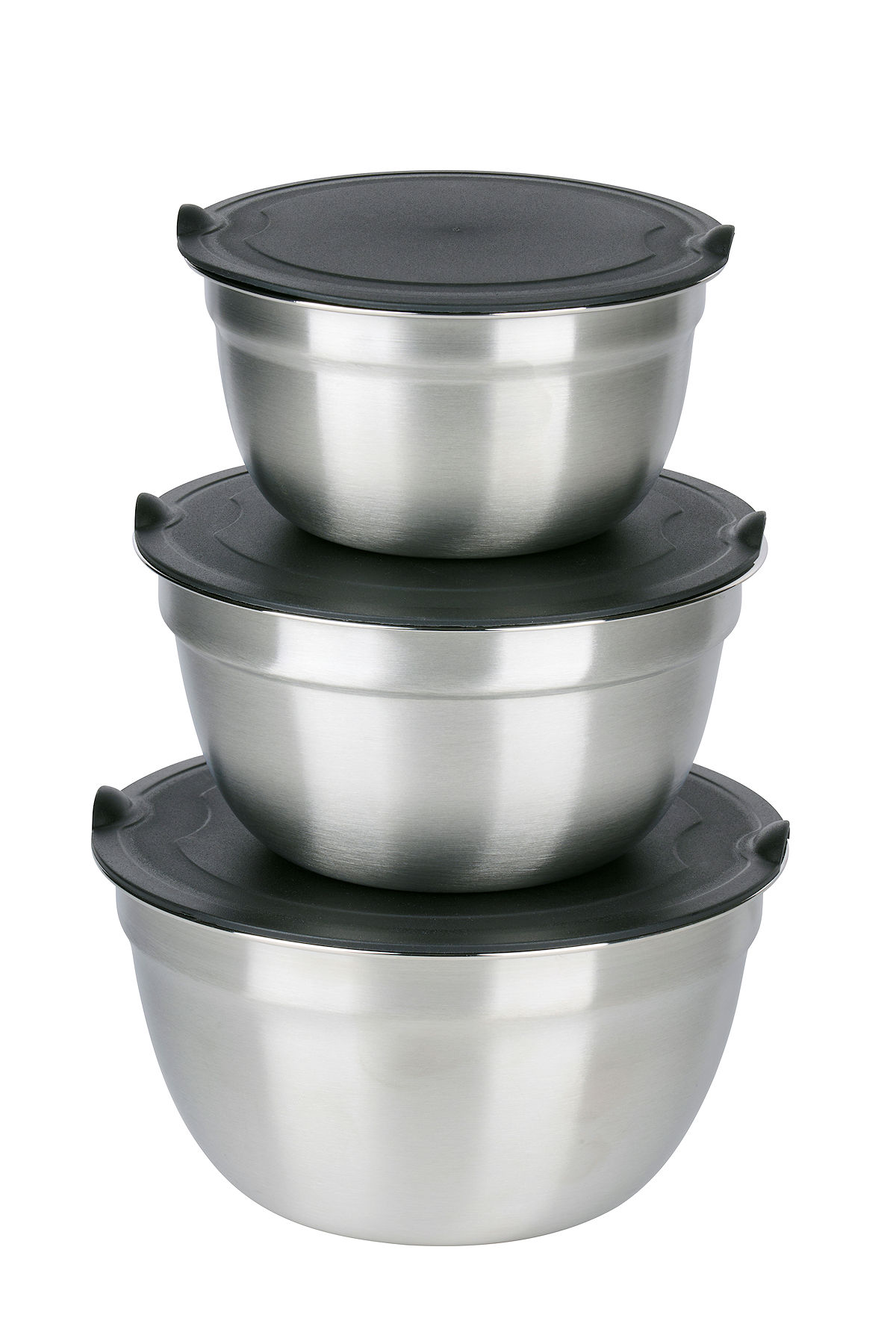 Alpina RVS Schalen mengkom 3 stuks met deksel