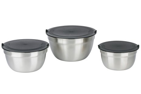 Alpina RVS Schalen mengkom 3 stuks met deksel