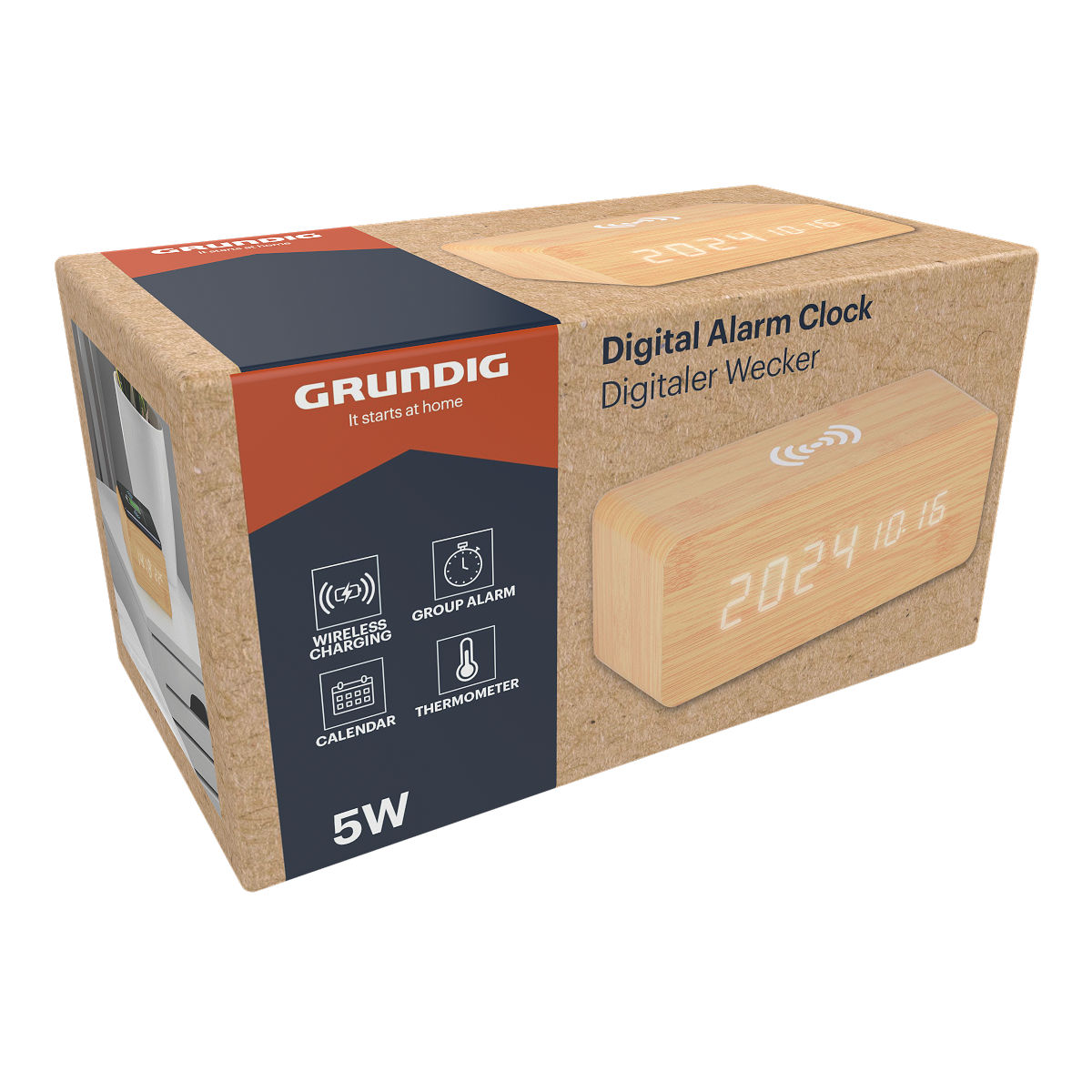 Grundig Digitale Wekker met draadloze oplader 5W assort