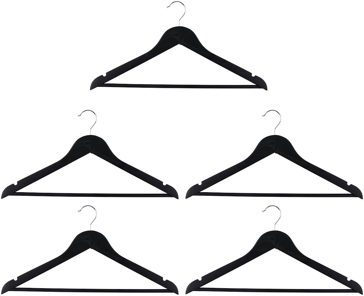 Alpina Kledinghanger zwart 44x23cm 5 stuks